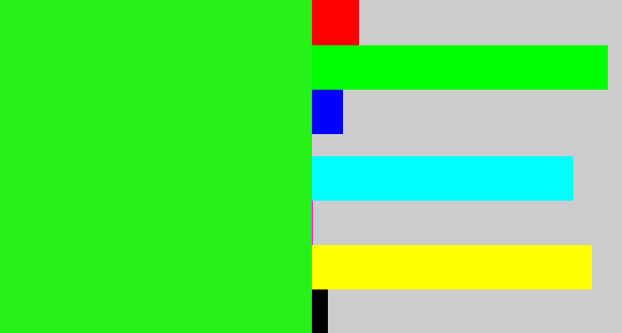 Hex color #26f119 - radioactive green