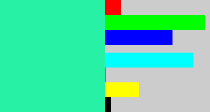 Hex color #26f1a4 - greenish cyan