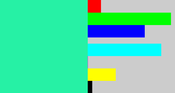 Hex color #26f1a5 - greenish cyan