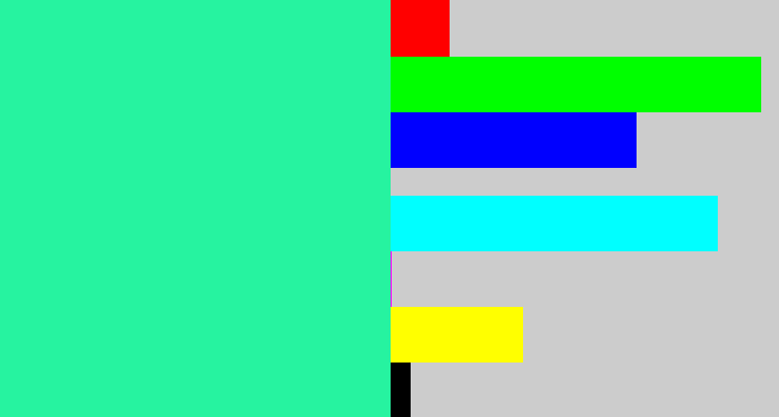 Hex color #26f3a0 - greenish cyan