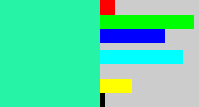 Hex color #26f3a6 - greenish cyan