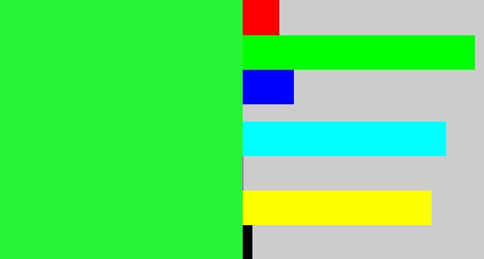Hex color #26f436 - hot green