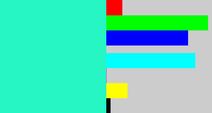 Hex color #26f5c4 - greenish cyan