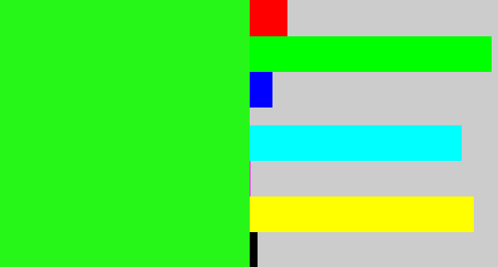 Hex color #26f718 - radioactive green