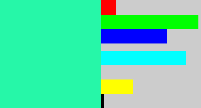 Hex color #26f7a8 - greenish cyan