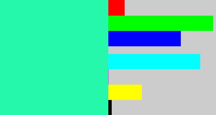 Hex color #26f8ab - greenish cyan