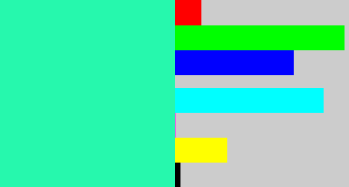 Hex color #26f8ad - greenish cyan