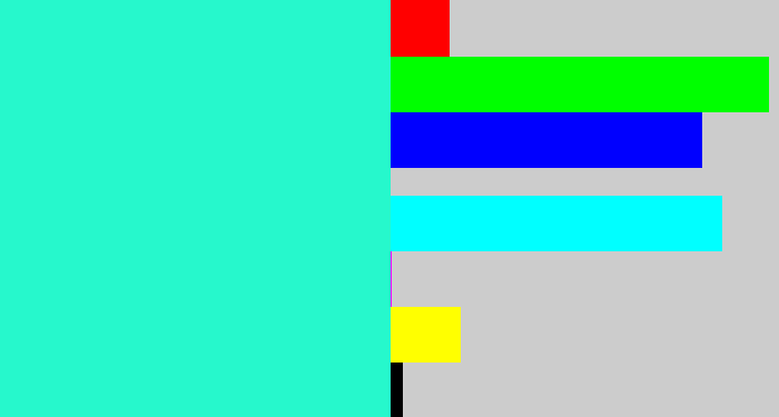 Hex color #26f8cc - greenish cyan