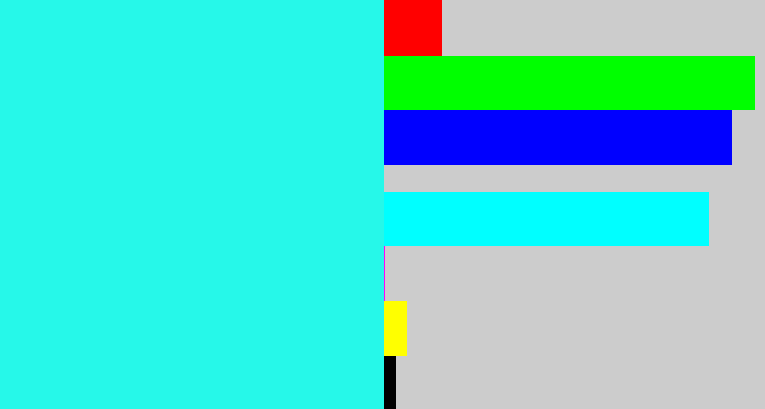 Hex color #26f8e9 - bright light blue
