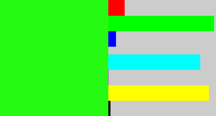Hex color #26fa12 - electric green