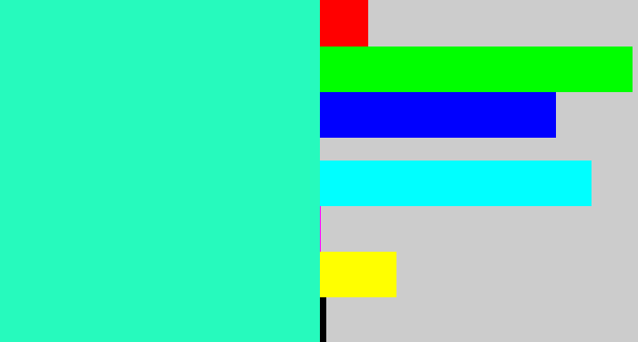 Hex color #26fabd - greenish cyan