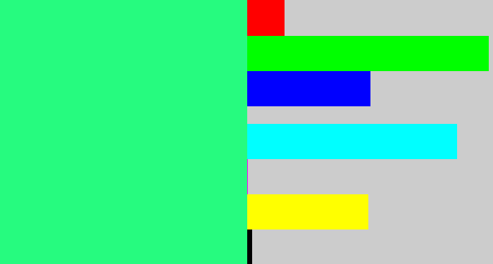 Hex color #26fb7f - wintergreen