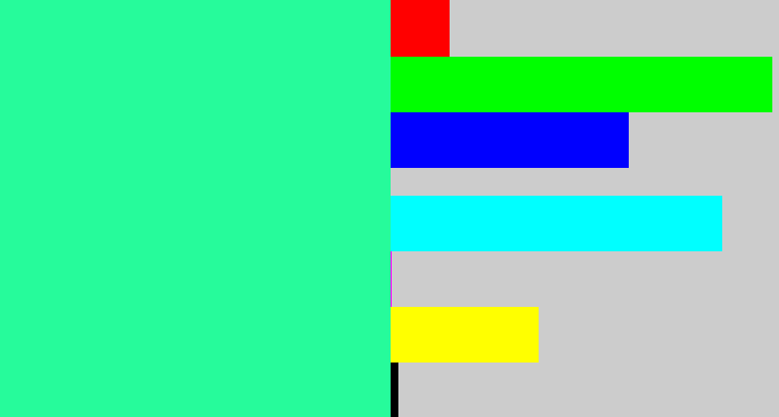 Hex color #26fb9b - wintergreen