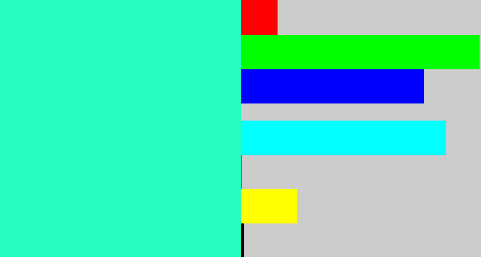 Hex color #26fdc2 - greenish cyan
