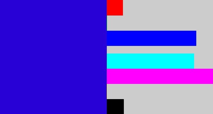 Hex color #2701d5 - ultramarine blue