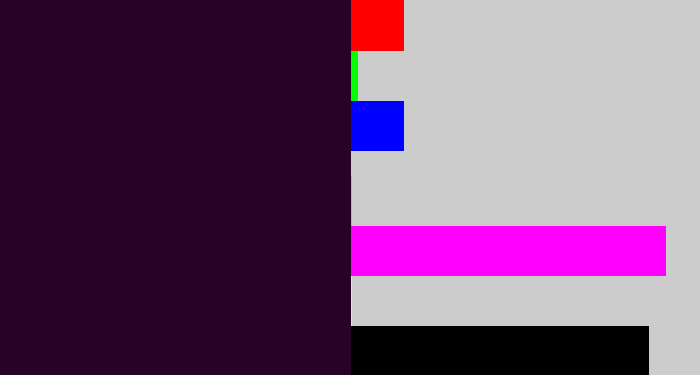 Hex color #270427 - very dark purple