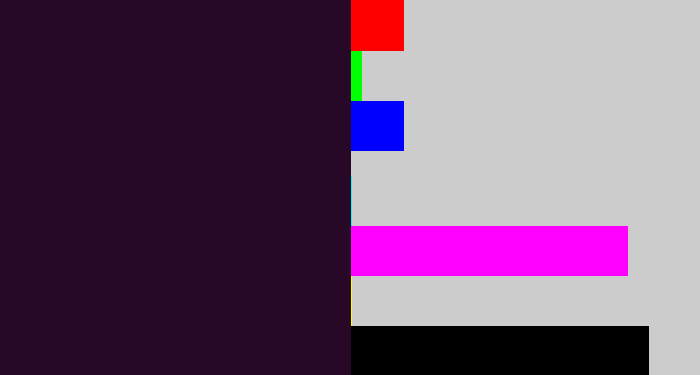 Hex color #270827 - very dark purple