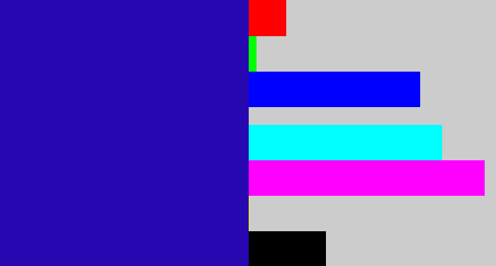 Hex color #2708b0 - ultramarine