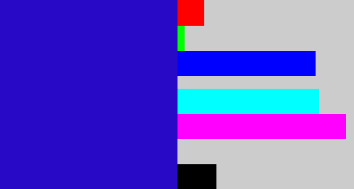 Hex color #2709c6 - ultramarine