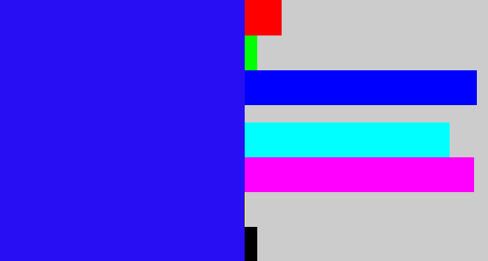Hex color #270ef3 - strong blue
