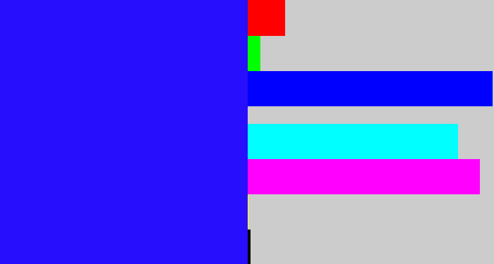 Hex color #270efc - strong blue