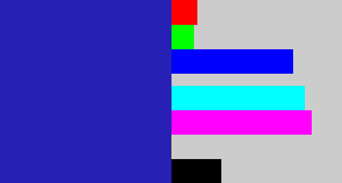 Hex color #2720b4 - indigo blue