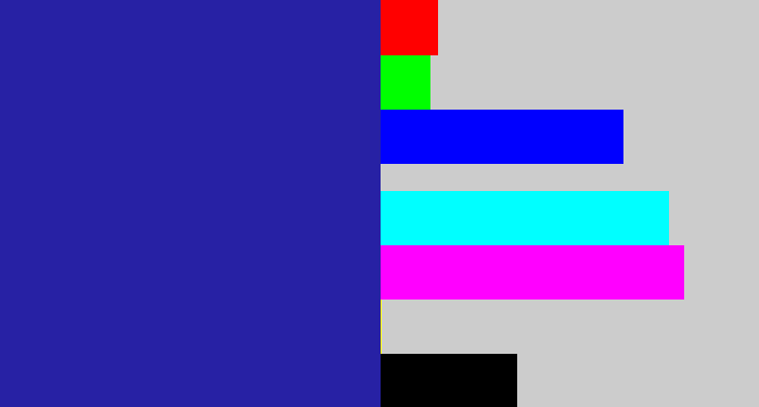 Hex color #2721a4 - indigo blue