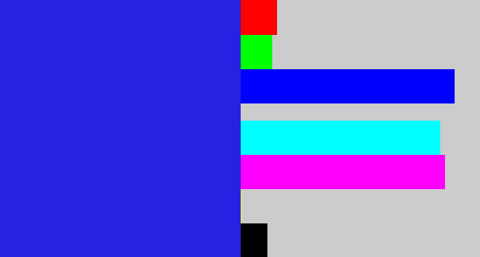 Hex color #2722e2 - ultramarine blue