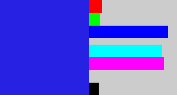 Hex color #2722e3 - ultramarine blue