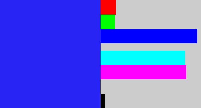 Hex color #2724f4 - vivid blue