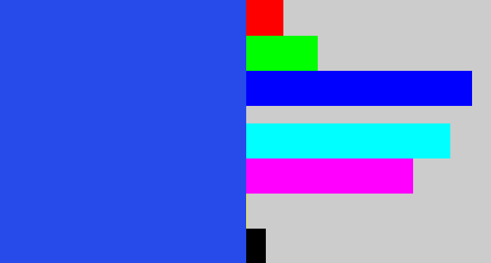 Hex color #274aea - azul