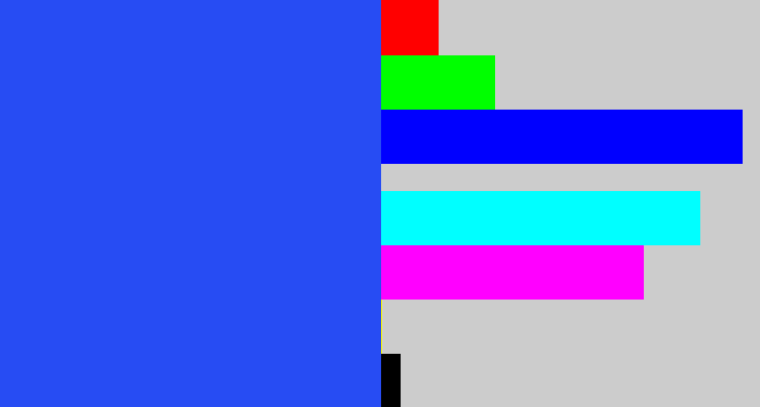 Hex color #274cf3 - azul