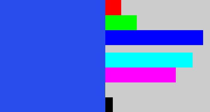 Hex color #274dec - azul