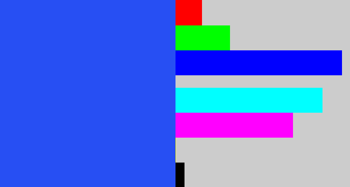 Hex color #274ff3 - azul