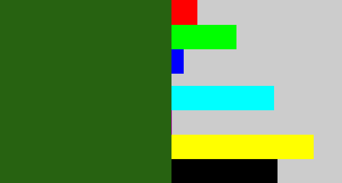 Hex color #276211 - navy green
