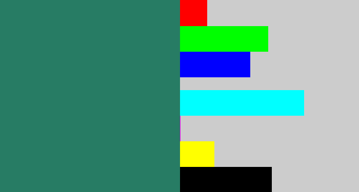 Hex color #277c64 - blue green