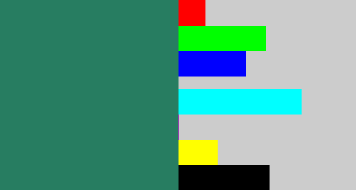Hex color #277d61 - viridian