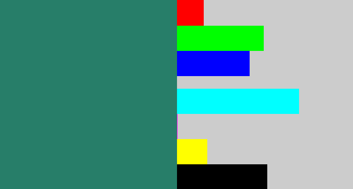 Hex color #277e69 - blue green
