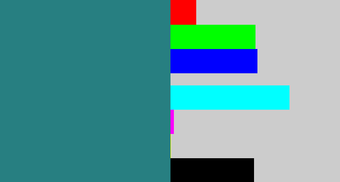 Hex color #277f81 - blue green