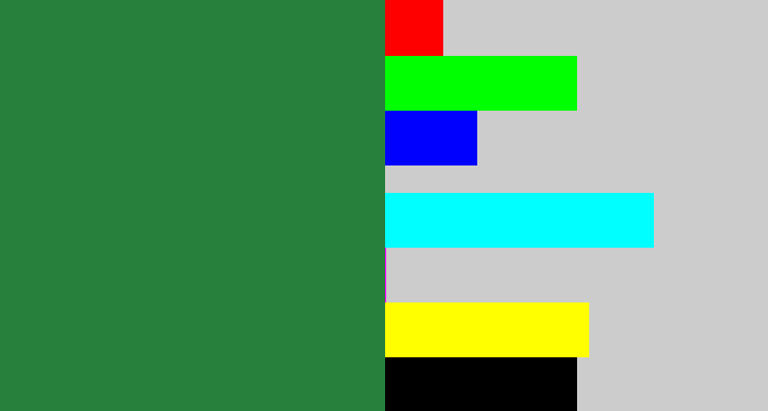 Hex color #27803c - darkish green