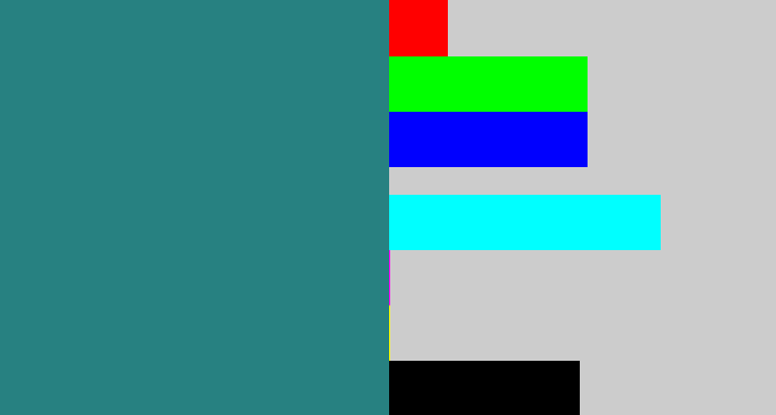 Hex color #278181 - blue green