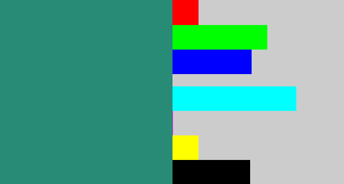 Hex color #278b76 - viridian