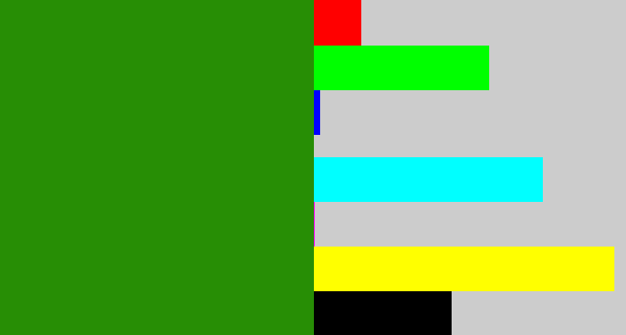 Hex color #278e05 - dark grass green