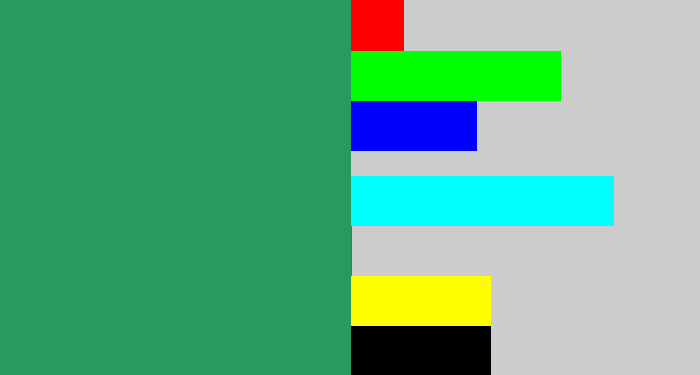 Hex color #279a5d - viridian