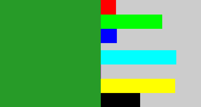 Hex color #279b28 - green
