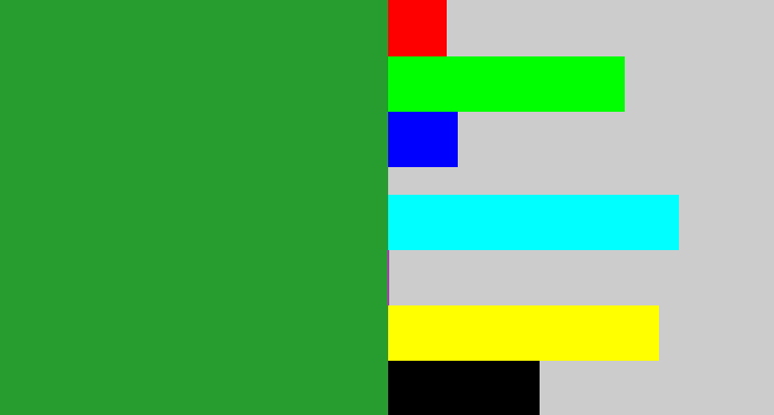 Hex color #279c2f - darkish green