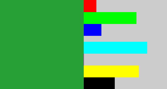Hex color #27a136 - medium green