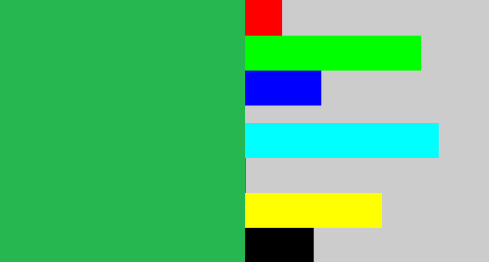 Hex color #27b750 - medium green