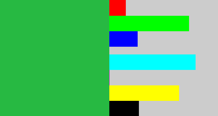 Hex color #27b942 - medium green