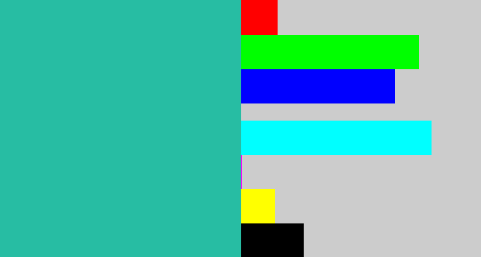 Hex color #27bda3 - tealish